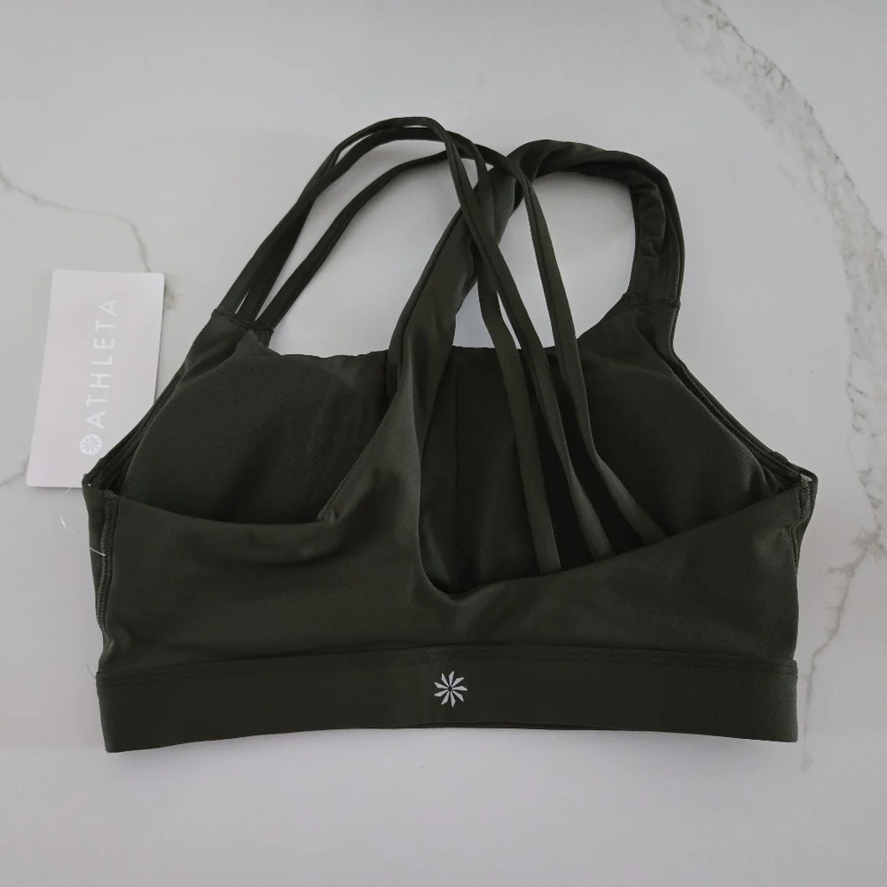 NWT Athleta Train Free Green Sports Bra